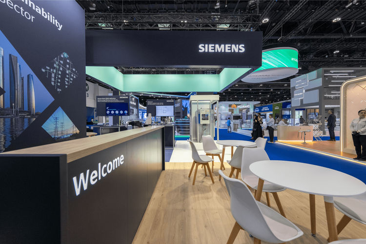 Siemens Industrial 54 sqm exhibition stand at World Utilities Congress by Messe.ae