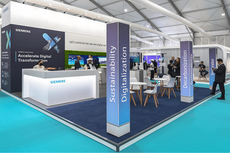 Siemens Industrial 62 sqm exhibition stand at ADIPEC by Messe.ae