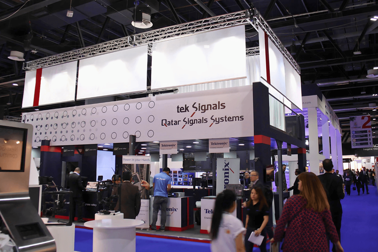 TekSignals 70 + 70 sqm exhibition stand at CABSAT by Messe.ae
