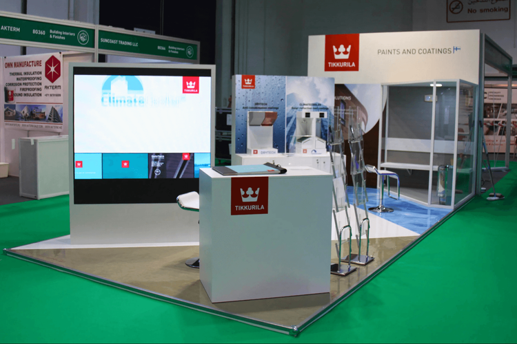 Tikkurila 24.5 sqm exhibition stand at BIG 5 by Messe.ae