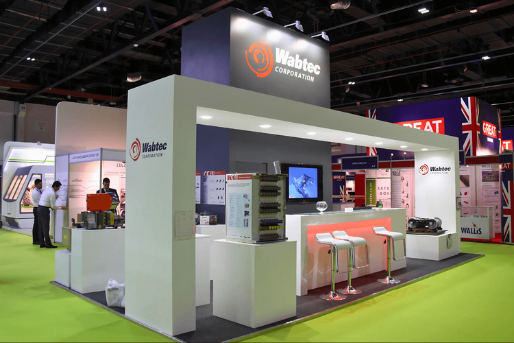 Wabtec 32 sqm exhibition stand at Middle East Rail by Messe.ae