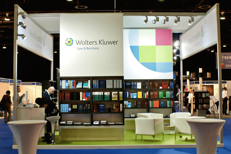 Wolters Kluwer 36 sqm exhibition stand at International Book Fair by Messe.ae