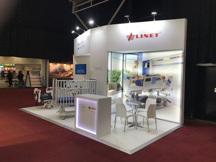 LINET Group 18 sqm exhibition stand at Africa Health by Messe.ae